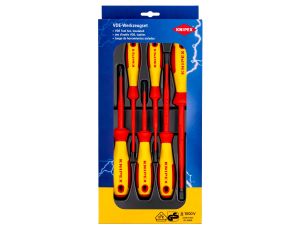 Knipex - Zestaw wkrętaków VDE, Do śrub z rowkiem / Phillips® 6-częściowy - 00 20 12 V02
