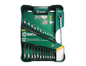 Sata - ZESTAW 12 KLUCZY PŁASKO-OCZKOWYCH Z PODWÓJNĄ GRZECHOTKĄ I KLUCZEM XL X-BEAM Z GRZECHOTKĄ - ST09066PL