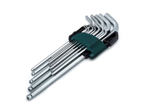 Sata - ZESTAW 12 KLUCZY TRZPIENIOWYCH 6-KĄT Z KULKĄ EXTRA DŁUGIE CAL - ST09102SJ