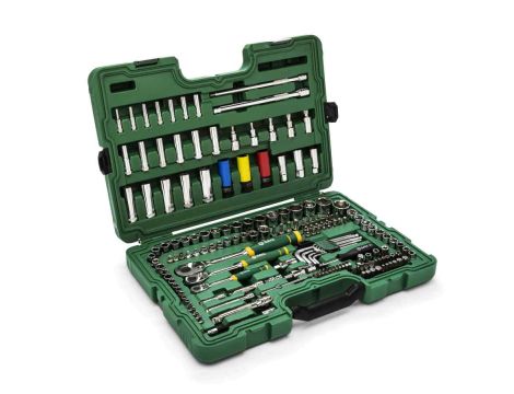 Sata - ZESTAW 180 ELEMENTÓW KLUCZY NASADOWYCH  METR.1/4", 1/2" ,3/8" KLUCZE, AKCESORIA - ST09546G