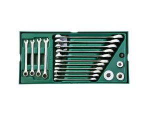 Sata - ZESTAW 19 KLUCZY PŁASKO-OCZKOWYCH Z GRZECHOTKĄ METR. - ST09908