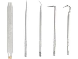Sata - 5 CZĘŚCIOWY ZESTAW 4 HACZYKÓW PRECYZYJNYCH Z UCHWYTEM MAGNETYCZNYM - ST09709SJ