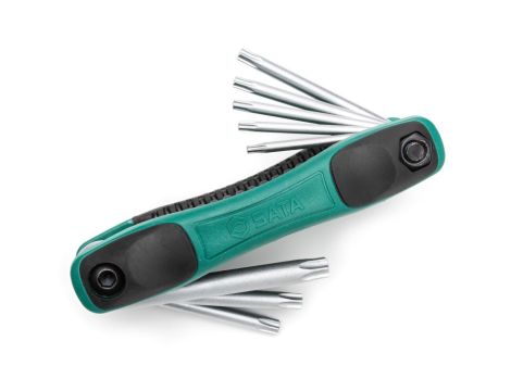 Sata - ZESTAW 8 KLUCZY TRZPIENIOWYCH  SKŁADANYCH W OPRAWIE TORX - ST09123SJ