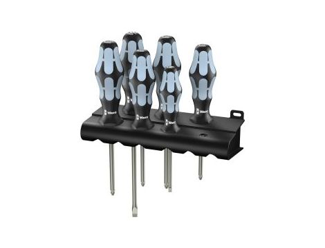 Wera - 3334/3350/3355/6 Zestaw wkrętaków ze stali nierdzewnej + wieszak, 6 części - 05032063001