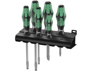 Wera - 334 SK/6 Zestaw wkrętaków Kraftform Lasertip + wieszak, 6 części - 05007680001