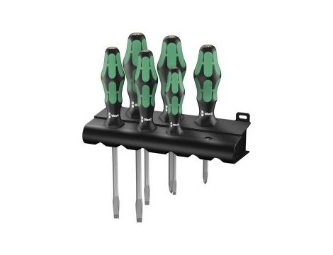 Wera - 334/355 SK/6 Zestaw wkrętaków Kraftform Lasertip + wieszak, 6 części - 05007681001