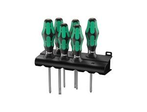 Wera - 334/355/6 Zestaw wkrętaków Kraftform Lasertip + wieszak, 6 części - 05105656001