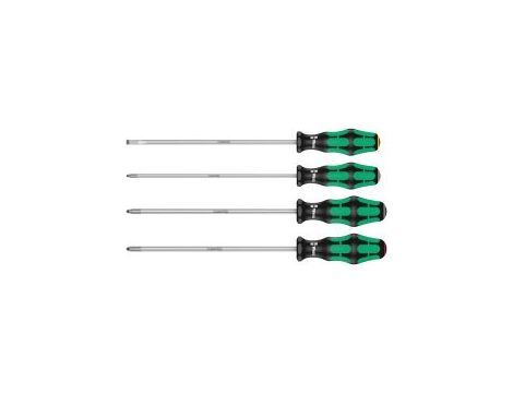 Wera - 335/350/355/4 Zestaw wkrętaków Kraftform Lasertip z trzpieniem 200 mm, 4 części - 05347736002