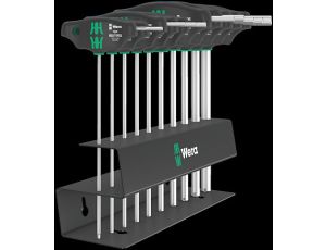 Wera - Zestaw wkrętaków do śrub z profilem Hex-Plus 454/10 HF Set Imperial 2, z rękojeścią poprzeczną i funkcją przytrzymywania, calowe, 10 części - 05023454001