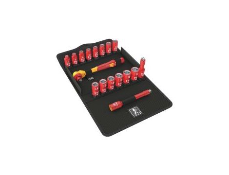 Wera - 8100 SB VDE 1 Zestaw z grzechotką Zyklop 3/8' z przełącznikiem zmiany kierunku pracy w zestawie metrycznym, 17 części - 05004970001