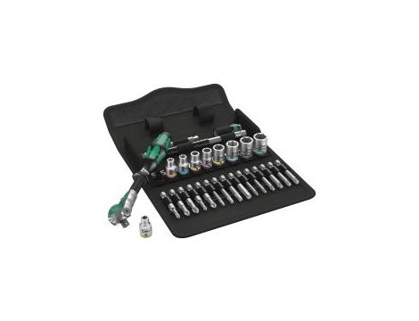 Wera - 8100 SA 6 Grzechotka Zyklop Speed 1/4' w zestawie metrycznym, 28 części - 05004016001