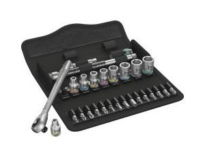 Wera - 8100 SA 7 Grzechotka Zyklop Metal z przekładanym zabierakiem 1/4' w zestawie metrycznym, 28 części - 05004017001