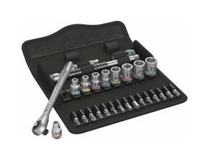 Wera - 8100 SA 10 Grzechotka Zyklop Metal z przekładanym zabierakiem 1/4' w zestawie calowym, 28 części - 05004020001
