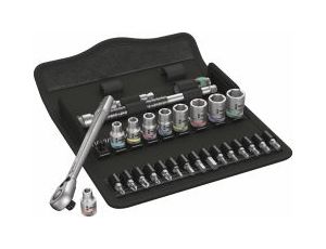 Wera - 8100 SA 11 Grzechotka Zyklop Metal 1/4' z przełącznikiem zmiany kierunku pracy w zestawie calowym, 28 części - 05004021001