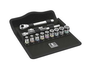 Wera - 8100 SA 12 HF Grzechotka Zyklop Metal 1/4' z przełącznikiem zmiany kierunku pracy w zestawie metrycznym, 13 części - 05003756001