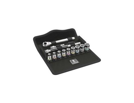 Wera - 8100 SA 12 HF Grzechotka Zyklop Metal 1/4' z przełącznikiem zmiany kierunku pracy w zestawie metrycznym, 13 części - 05003756001