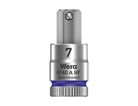 Wera - 8740 A HF Klucz nasadowy Zyklop 1/4' do śrub z gniazdem sześciokątnym HF z funkcją przytrzymywania - 05003340001