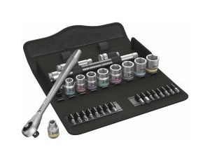Wera - 8100 SB 10 Grzechotka Zyklop Metal z przekładanym zabierakiem 3/8' w zestawie calowym, 29 części - 05004050001