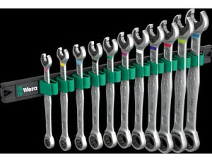 Wera - Listwa magnetyczna 9630 z zestawem kluczy płasko-oczkowych z grzechotką 6000 Joker 1, 11 części - 05020014001