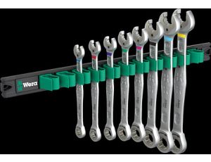 Wera - Listwa magnetyczna 9632 z zestawem kluczy płasko-oczkowych z grzechotką 6000 Joker Imperial 1, 8 części - 05020016001