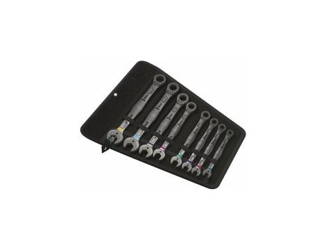 Wera - Zestaw kluczy płasko-oczkowych z grzechotką 6000 Joker 8 Imperial Set 1, calowy, 8 części - 05020012001