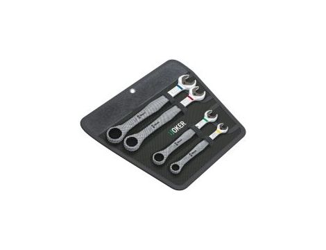 Wera - Zestaw kluczy płasko-oczkowych z grzechotką 6000 Joker 4 Set 1, 4 części - 05073290001