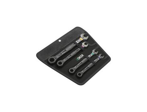 Wera - Zestaw kluczy płasko-oczkowych z grzechotką 6000 Joker 4 Imperial Set 1, calowy, 4 części - 05073295001