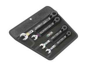 Wera - Zestaw kluczy płasko-oczkowych z grzechotką 6001 Joker Switch 4 Imperial Set 1, calowy, 4 części - 05020092001