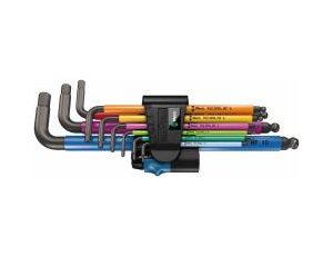Wera - 950/9 Hex-Plus Multicolour HF 1 Zestaw kluczy trzpieniowych z końcówka kulistą, BlackLaser, metrycznych, z funkcją przytrzymywania, 9 części - 05022210001