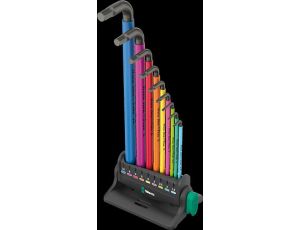 Wera - Zestaw kluczy trzpieniowych 950/9 Hex-Plus Multicolour 3, metrycznych, BlackLaser, 10 części - 05133165001