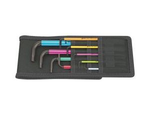 Wera - 950/9 Hex-Plus Multicolour Imperial 1 Zestaw kluczy trzpieniowych z końcówką kulistą, BlackLaser, calowych, 9 części - 05022639001
