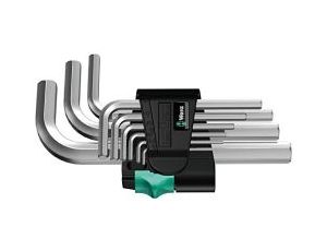 Wera - 950/9 Hex-Plus 5 Zestaw kluczy trzpieniowych krótkich, chromowanych, metrycznych, 9 części - 05021406001