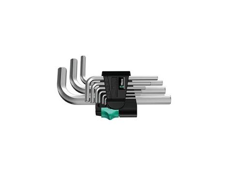 Wera - 950/9 Hex-Plus 5 Zestaw kluczy trzpieniowych krótkich, chromowanych, metrycznych, 9 części - 05021406001