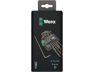 Wera - 967/9 TX 1 SB Zestaw kluczy trzpieniowych TORX®, BlackLaser, w opakowaniu z zawieszką, 9 części - 05073598001 op.= 10 szt.
