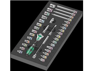 Wera - Wkładka piankowa 9720 Zyklop 1/4' 8000 A, Set 1, 37 części - 05150110001
