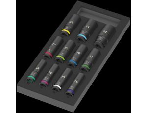 Wera - Wkładka piankowa 9725 Zyklop C, 1/2', zestaw kluczy nasadowych Impaktor Deep, Set 1, 11 części - 05150115001