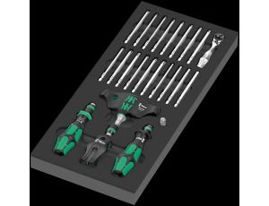 Wera - Wkładka piankowa 9752 Kraftform Kompakt z grzechotką, Set 1, 24 części - 05150152001