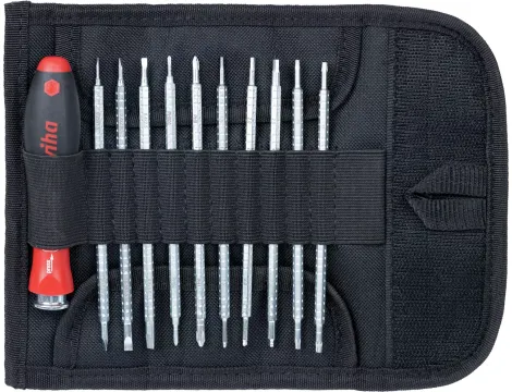 Wiha - wkrętak z trzonami wymiennym, dwustronnymi zestaw SYSTEM 4 mieszany 11-cz.  - 27820