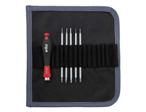 Wiha - wkrętak z trzonami wymiennym, dwustronnymi zestaw SYSTEM 4 płaski, Phillips, sześciokątny 6-cz.  - 00616