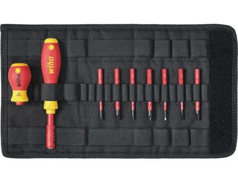 Wiha - wkrętak slimVario® i zestaw slimB mieszany, płaski, Phillips, Pozidriv, 9-cz. w torbie  - 41232