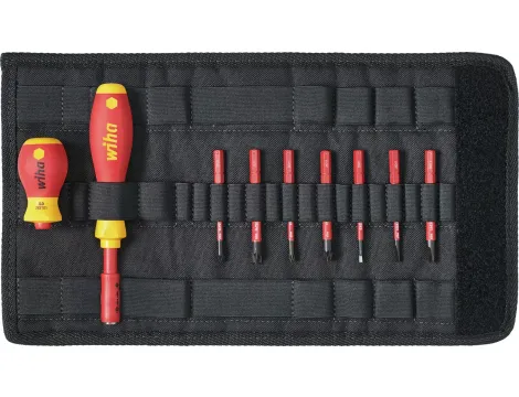 Wiha - wkrętak slimVario® i zestaw slimB mieszany, płaski, Pozidriv, PlusMinus/Pozidriv, 9-cz. w torbie  - 41233