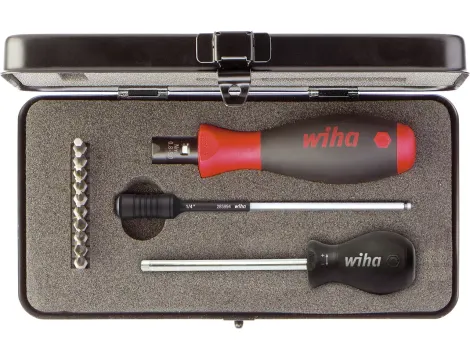 Wiha - wkrętak dynamometryczny TorgueVario-S electric w zestawie zestaw mieszany 13-cz. z mechanizmem regulacji w kasecie  0,8- 5,0 Nm - 26893