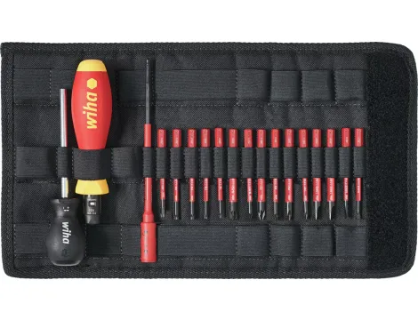 Wiha - wkrętak dynamometryczny zestaw TorqueVario®-S electric zestaw mieszany 18-cz. z regulowanym momentem dokręcania w torbie  0,8-5,0 Nm - 36791