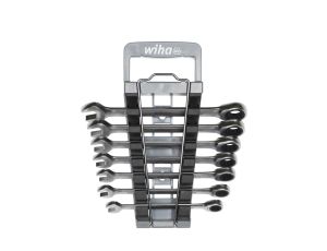 Wiha - Zestaw kluczy płasko-oczkowych z grzechotką, 8-cz - 44664