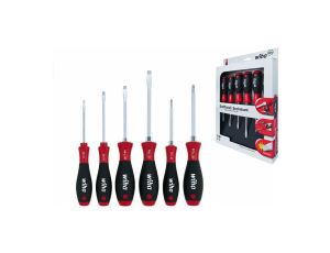 Wiha - zestaw wkrętaków SoftFinish płaski, Pozidriv 6-cz. z nasadką sześciokątną  - 21249