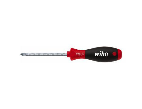 Wiha - wkrętak SoftFinish Phillips z trzonem okrągłym i laserową podziałką milimetrową  PH2 x 100 mm - 35398