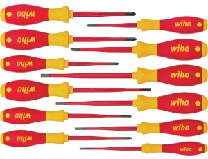 Wiha - zestaw wkrętaków SoftFinish electric slimFix mieszany 12-cz.  - 41003