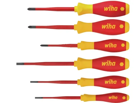 Wiha - zestaw wkrętaków SoftFinish electric slimFix płaski, Phillips, PlusMinus/Pozidriv 6-cz.  - 38362