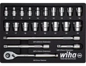 Wiha - 23 części, napęd 3/8