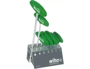 Wiha - zestaw kluczy trzpieniowych z rękojeścią T TORX® 7-cz. chromowany matowo, na stojaku warsztatowym  - 01348